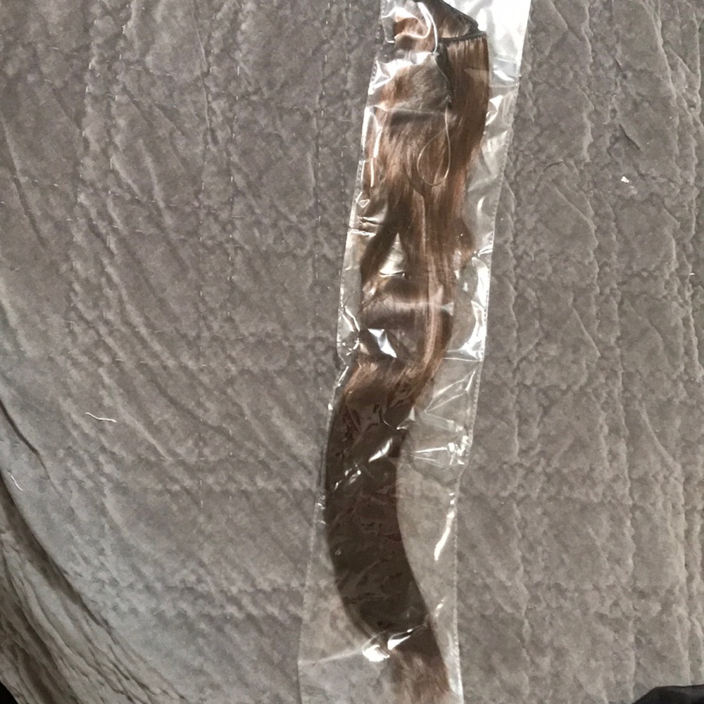 Brown hair extensions piece straight 20”Long 11”W